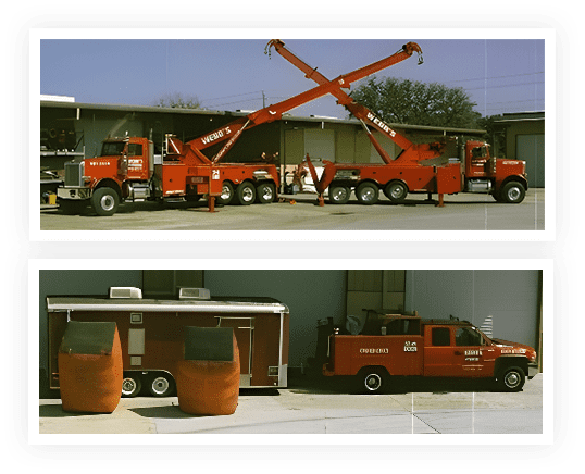 A picture of two different types of trucks.